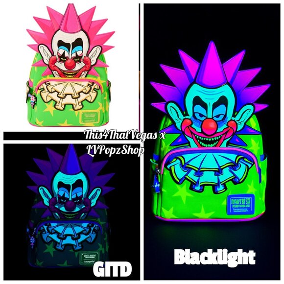 Loungefly Killer Klowns Spikey Mini Backpack NYCC Exclusive Glow in the Dark - Picture 1 of 6